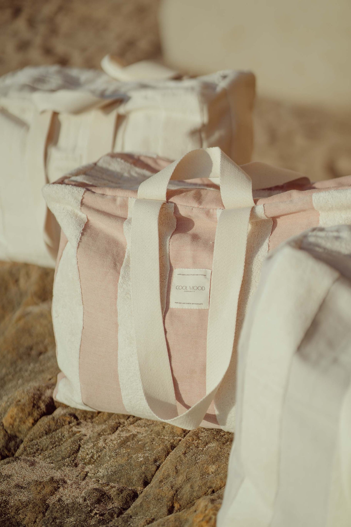 Our Beach Bags are available in three different colors.