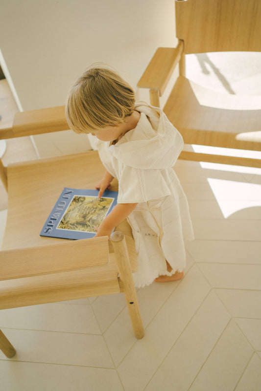 Undyed Kids Beach Poncho