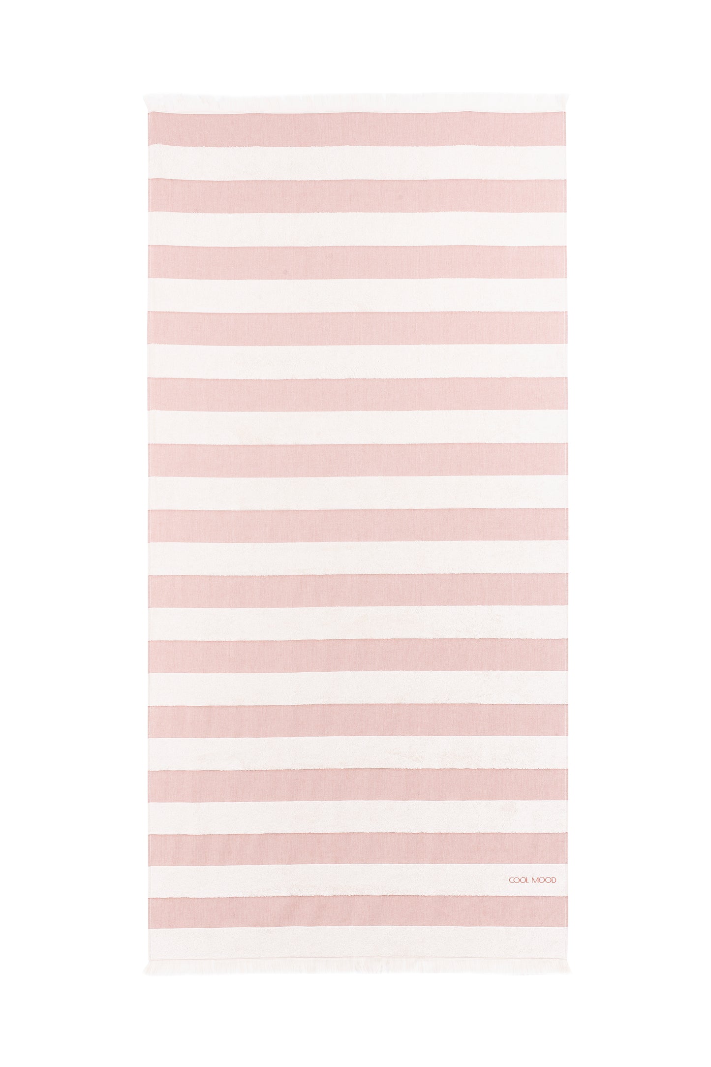 Beach towel in rust shade, with soft terry stripes