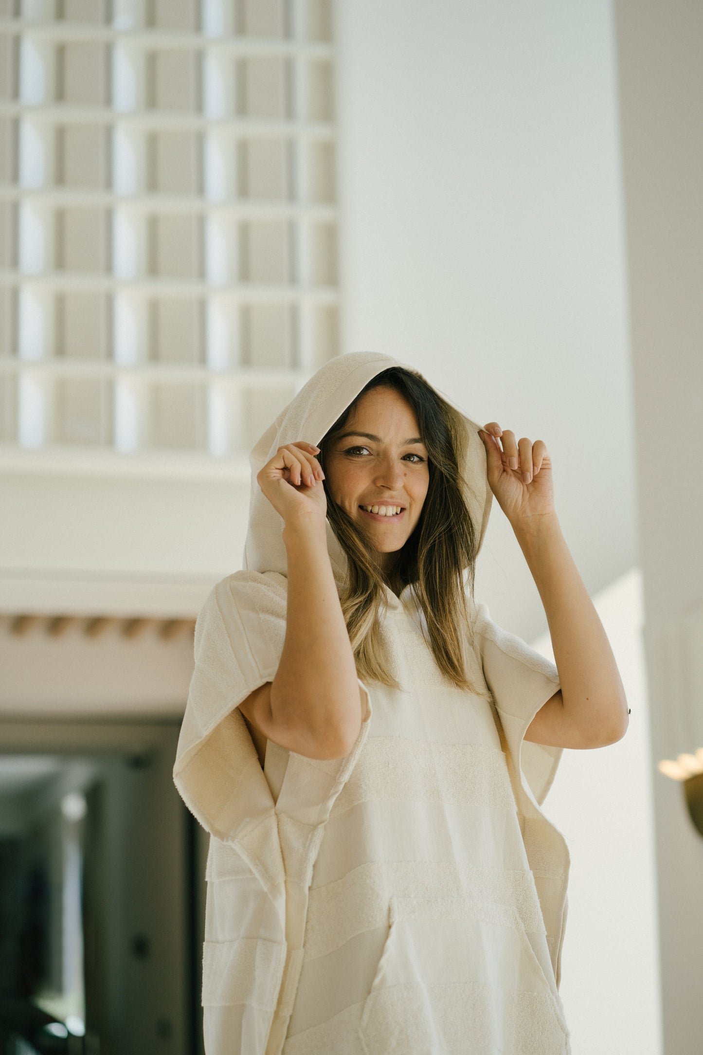 Undyed Adult Beach Poncho